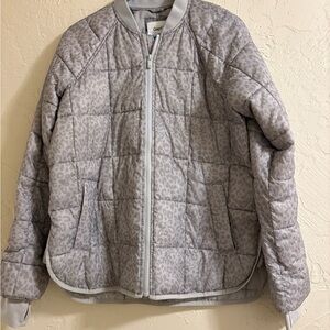 GAP Fit Light Gray Animal Print Bomber Jacket